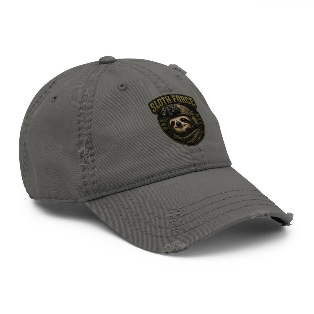 Sloth Force Distressed Dad Hat