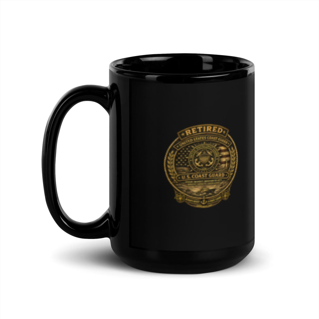 DDMagee's Retired Coast guard Black Glossy Mug