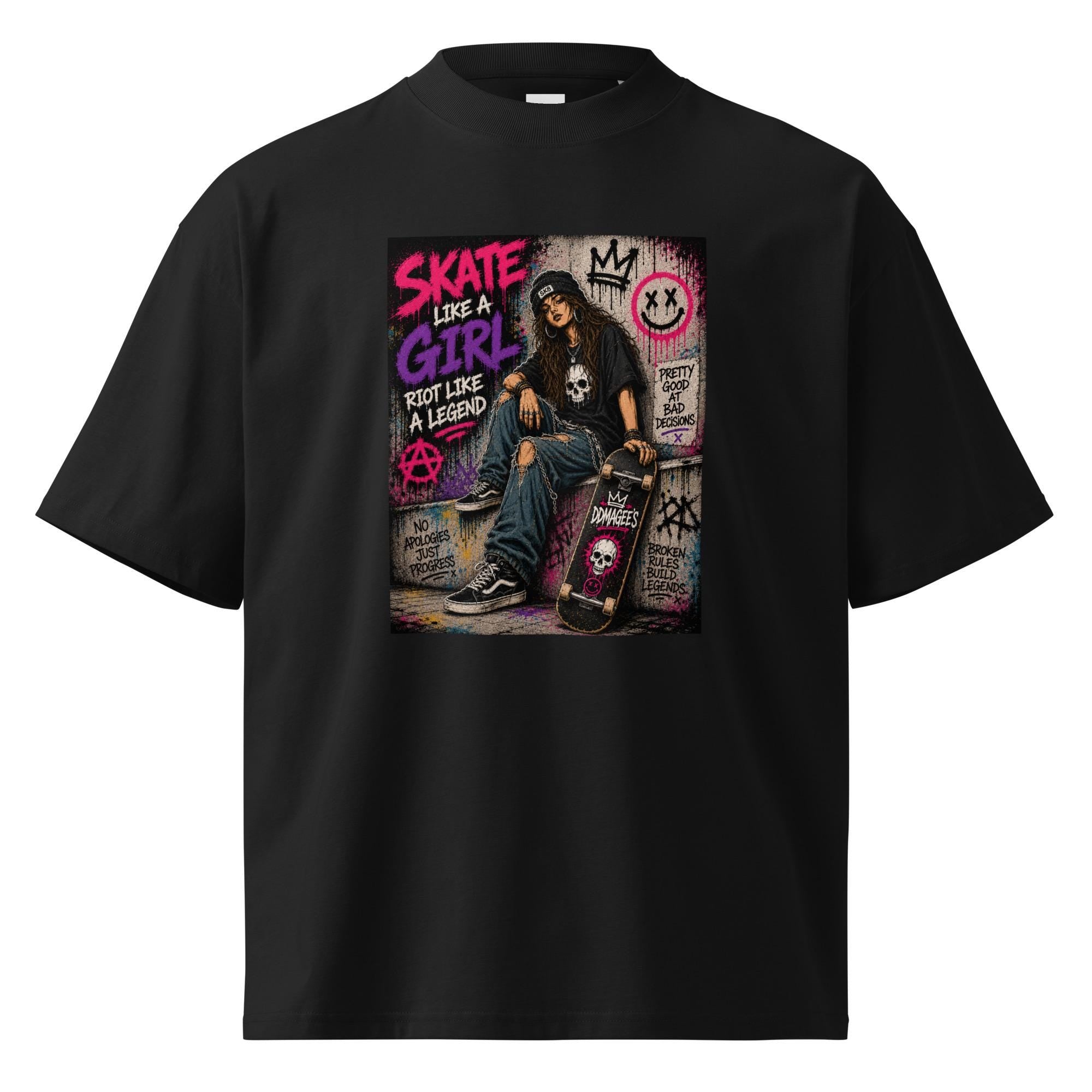 DDMaGee's Graffiti Unisex organic oversized high neck t-shirt