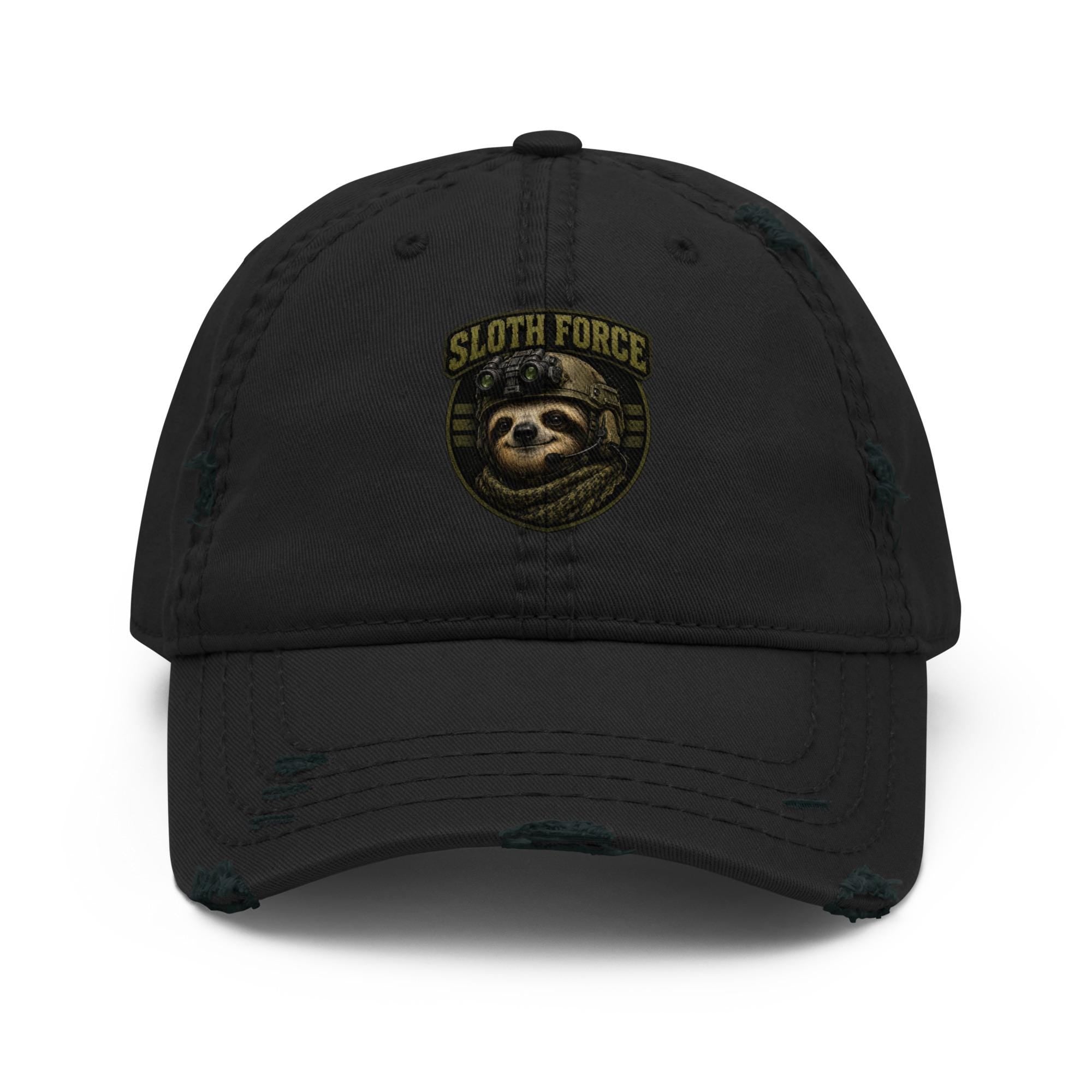 Sloth Force Distressed Dad Hat