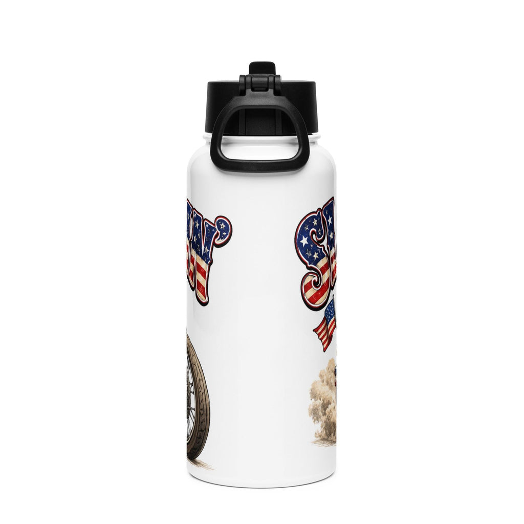 Sloth Stylin Stainless steel water bottle with a straw lid