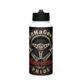 DDMaGee's American Pride Stainless steel water bottle with a straw lid