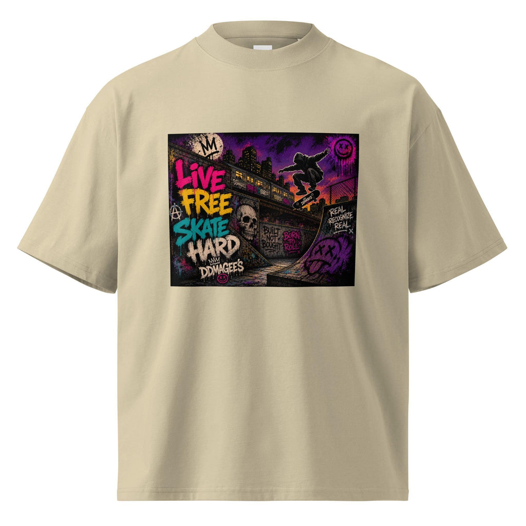 DDMaGee's Graffiti Unisex organic oversized high neck t-shirt