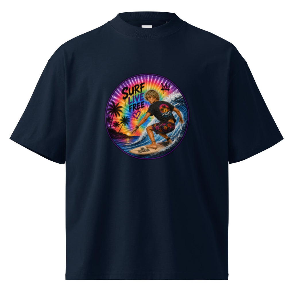 DDMaGee's Surfer Dude Unisex organic oversized high neck t-shirt