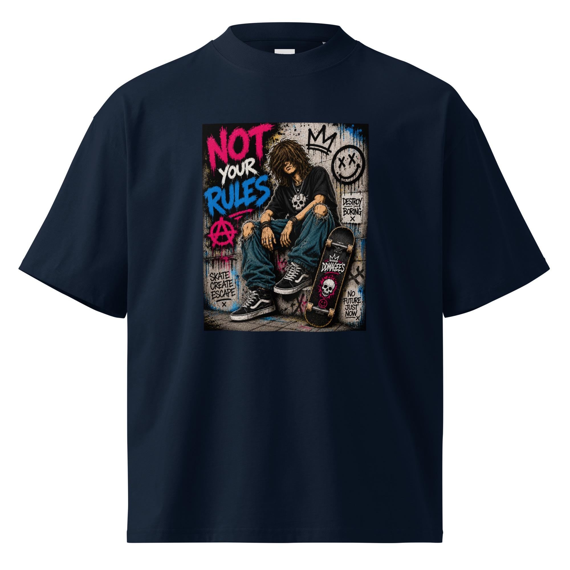 DDMaGee's Graffiti Unisex organic oversized high neck t-shirt