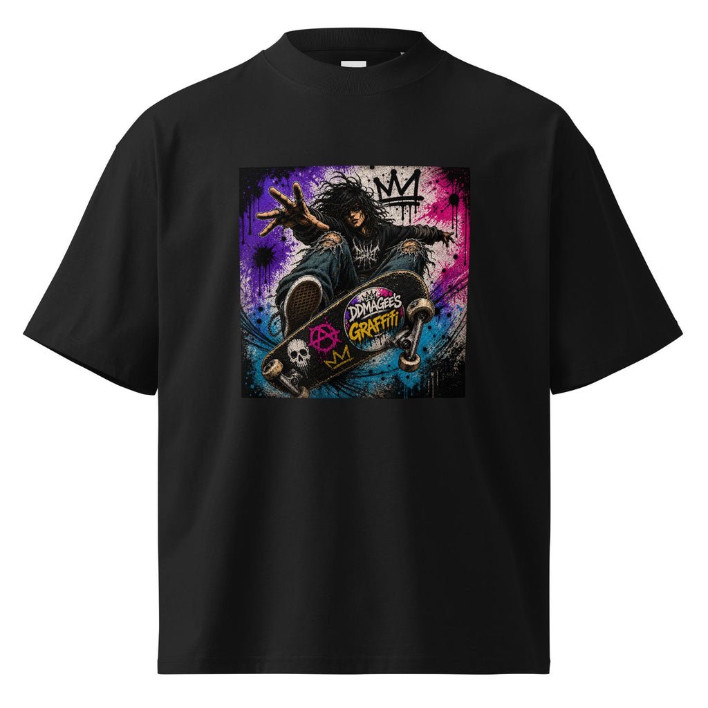 DDMaGee's Graffiti Unisex organic oversized high neck t-shirt