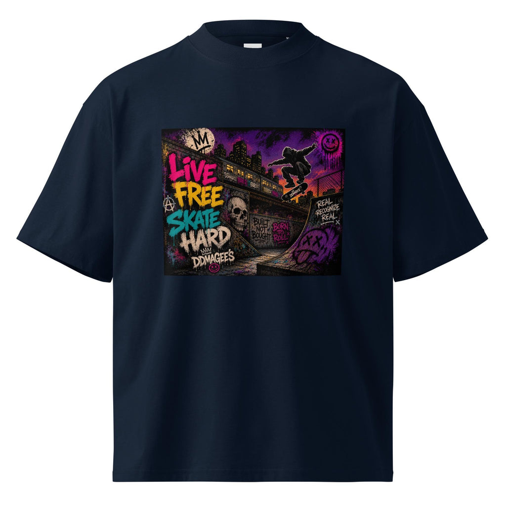 DDMaGee's Graffiti Unisex organic oversized high neck t-shirt