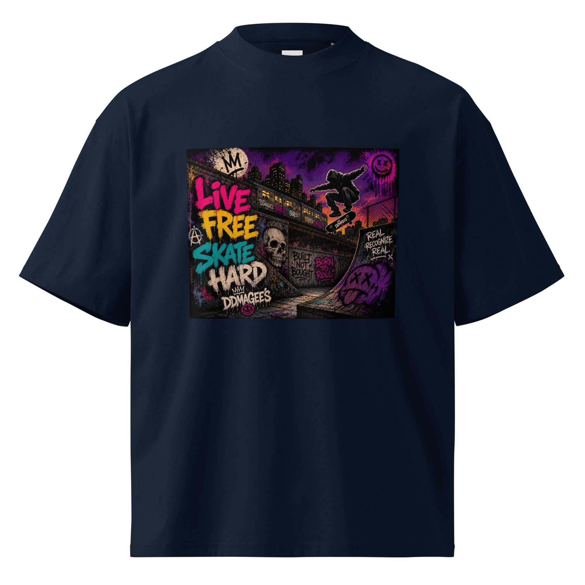 DDMaGee's Graffiti Unisex organic oversized high neck t-shirt