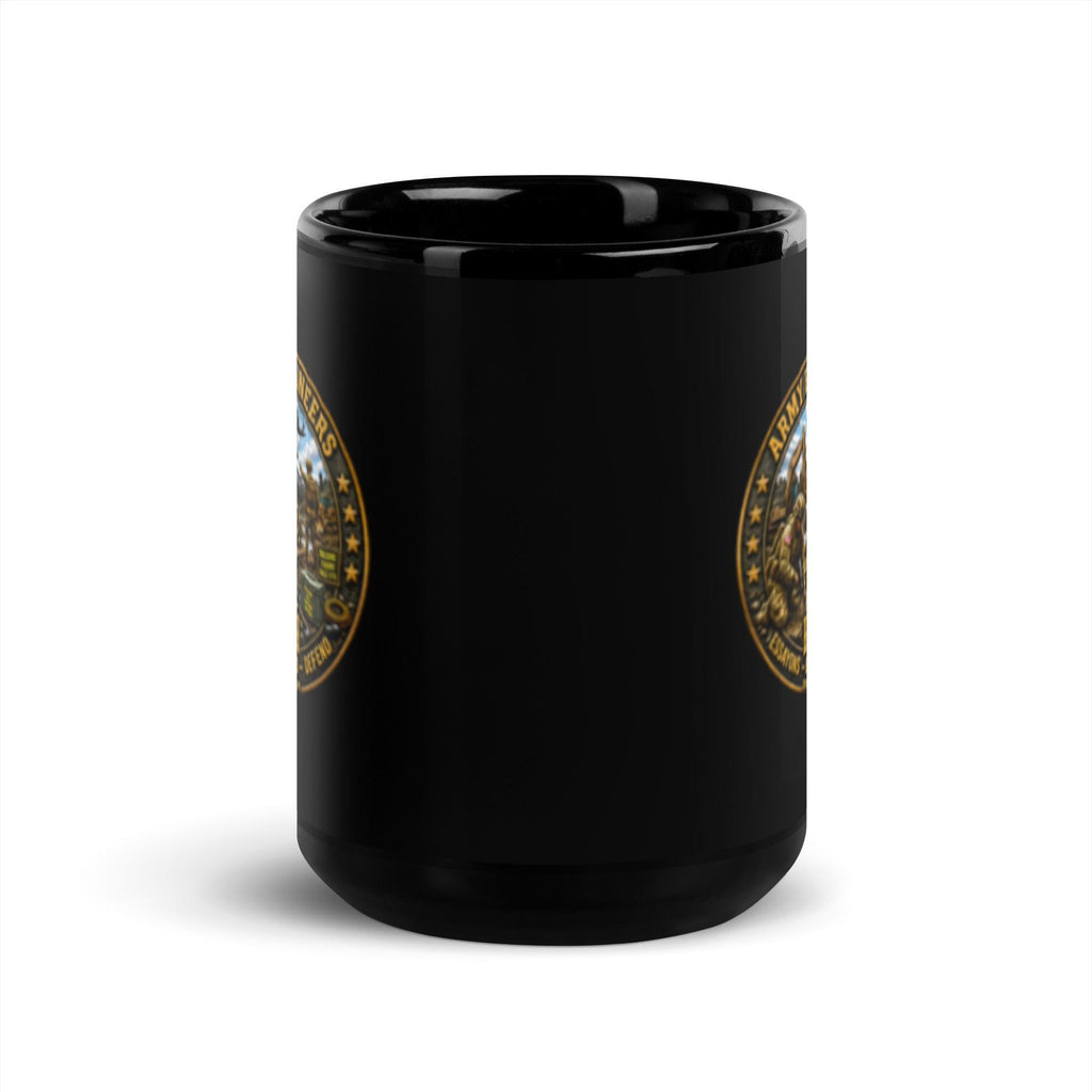 Army Engineers Black Glossy Mug