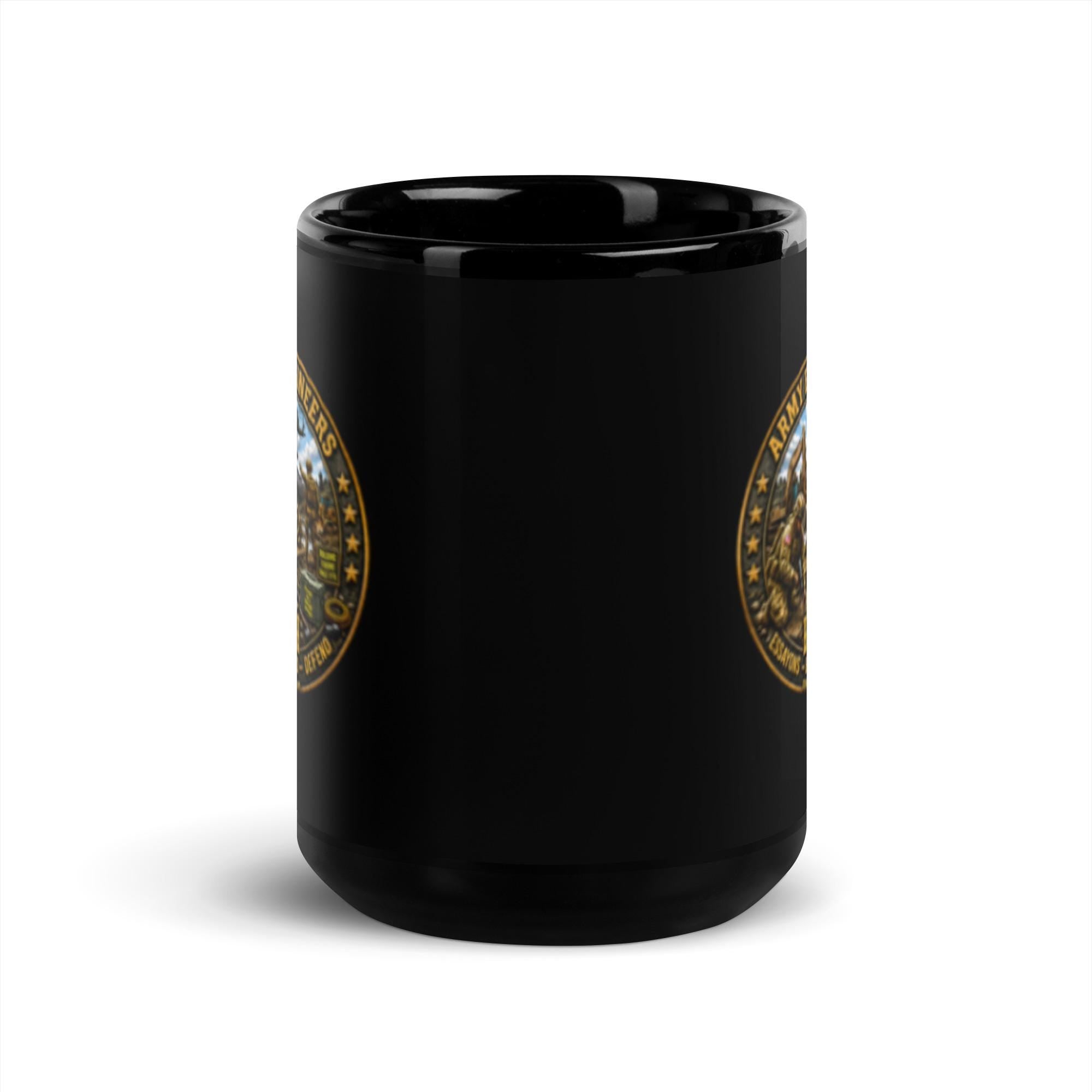 Army Engineers Black Glossy Mug