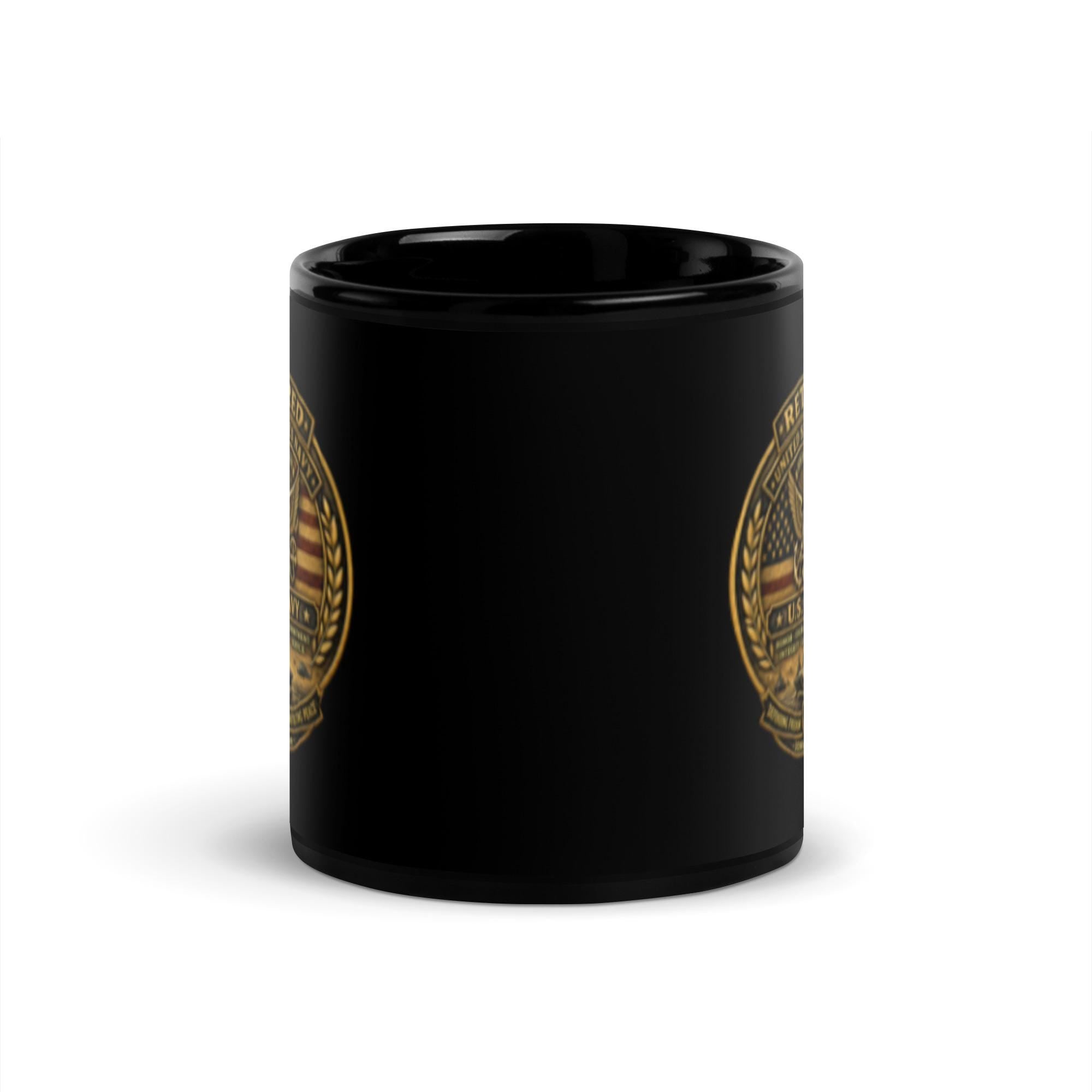 DDMagee's Retired US Navy Black Glossy Mug